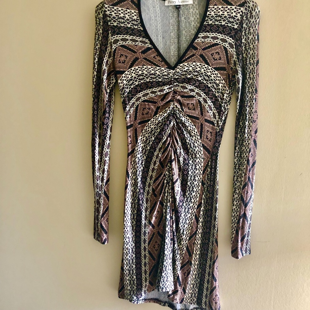 NEW, Never Worn Perry Avenue Dress, Black & Browns, comfortable stretch